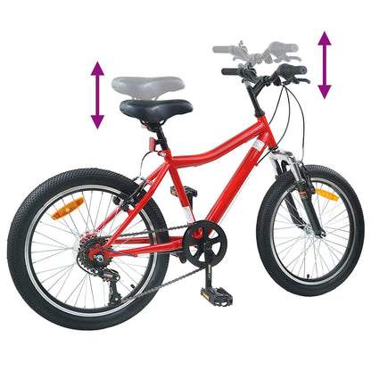 Kinderfahrrad 20 Zoll 6-Speed für 6-11 Jahre alt Rot