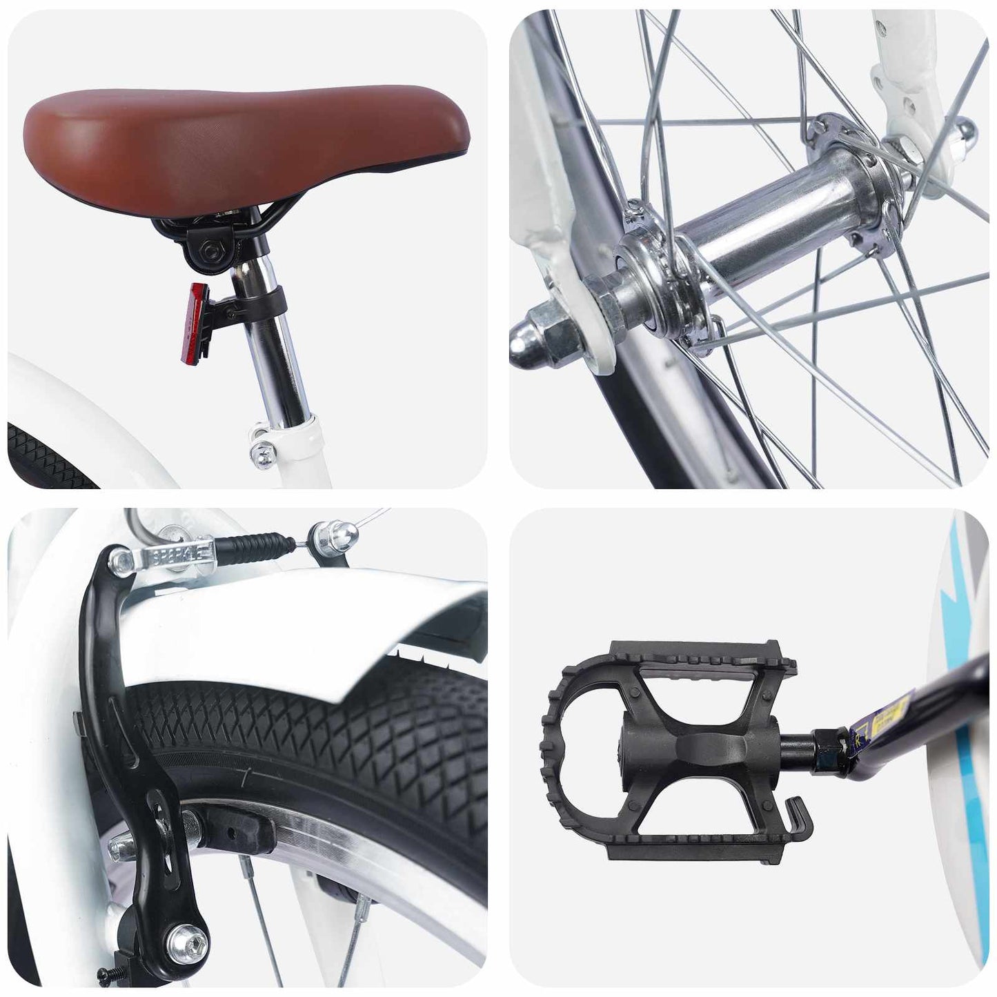 Kinderfahrrad 20 Zoll für 6-11 Jahre alt Weiß