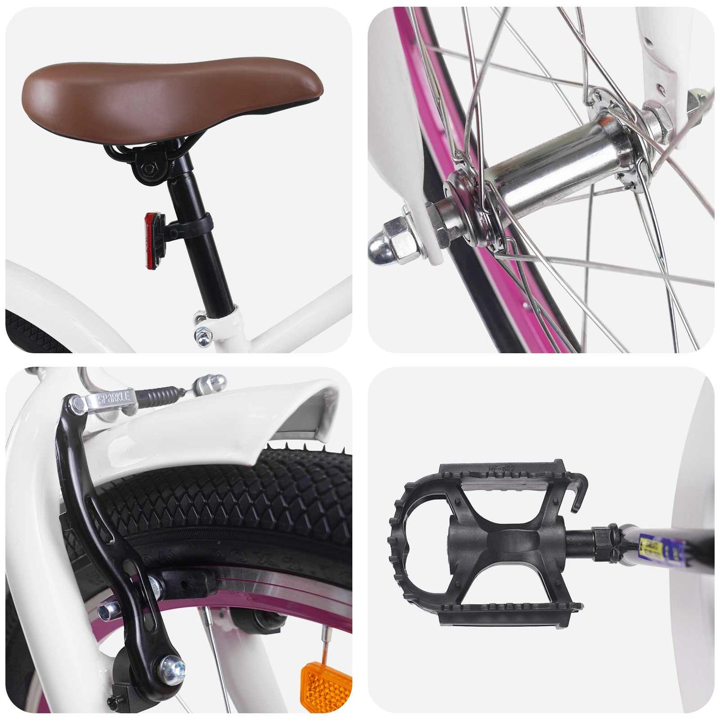 Kinderfahrrad 20 Zoll für 6-11 Jahre alt Weiß