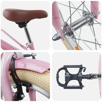 Kinderfahrrad 20 Zoll für 6-11 Jahre alt Hellrosa