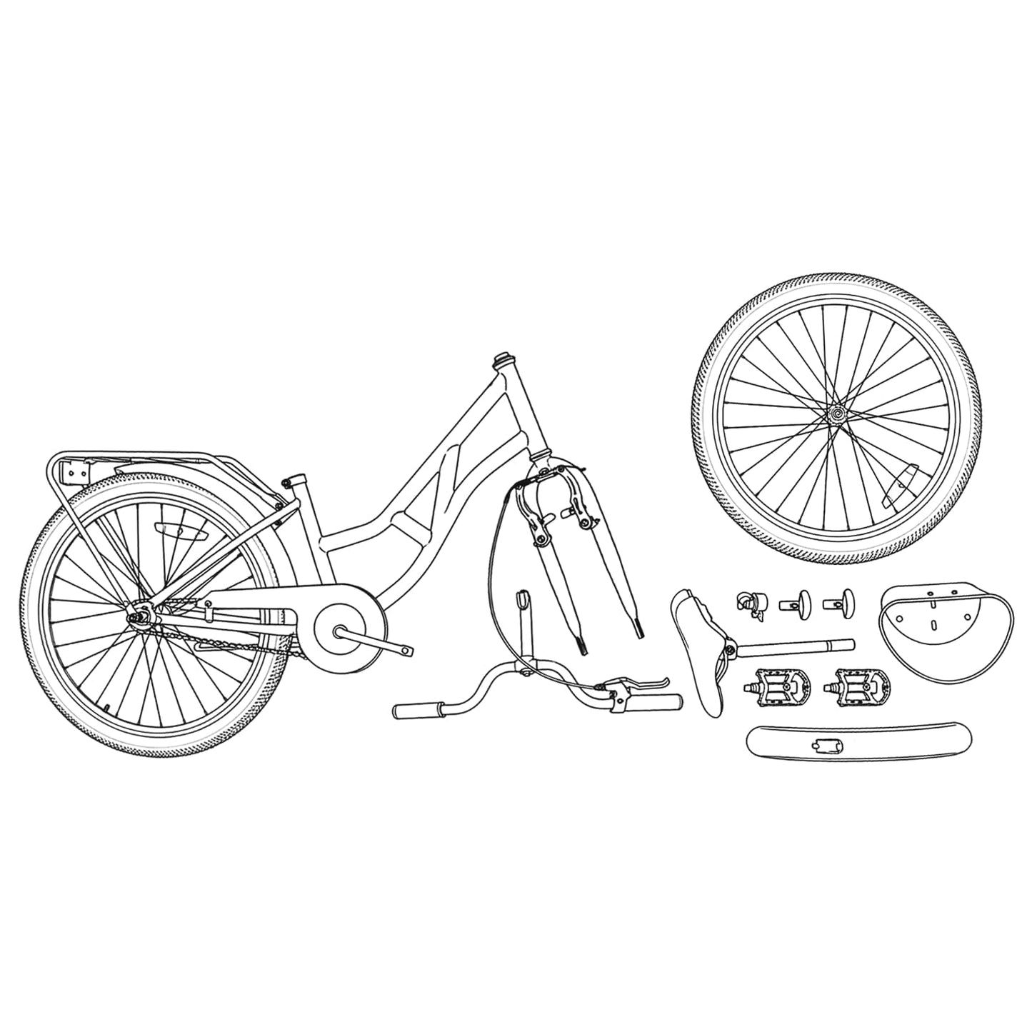 Kinderfahrrad 20 Zoll für 6-11 Jahre alt Hellrosa