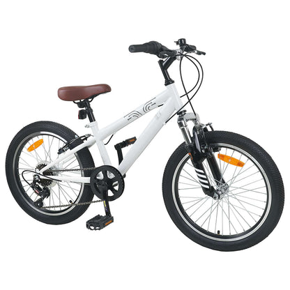 Kids Mountain Bike 20 Zoll 6-Speed für 5-8 Jahre alt Weiß