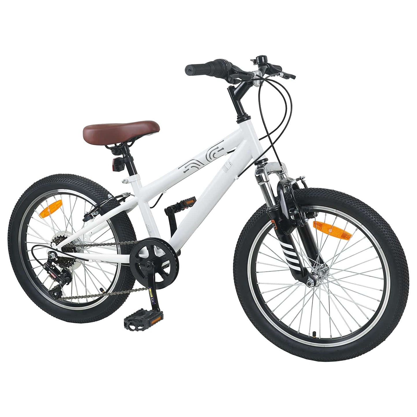 Kids Mountain Bike 24 Zoll 6-Speed für 8-12 Jahre alt Weiß