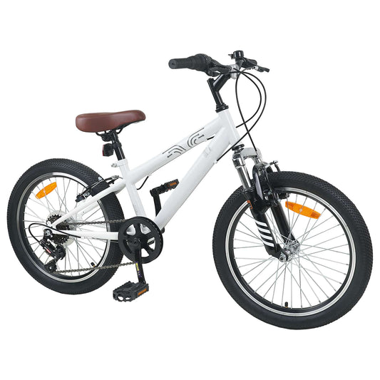 Kids Mountain Bike 24 Zoll 6-Speed für 8-12 Jahre alt Weiß