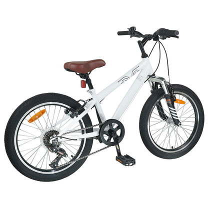 Kids Mountain Bike 24 Zoll 6-Speed für 8-12 Jahre alt Weiß