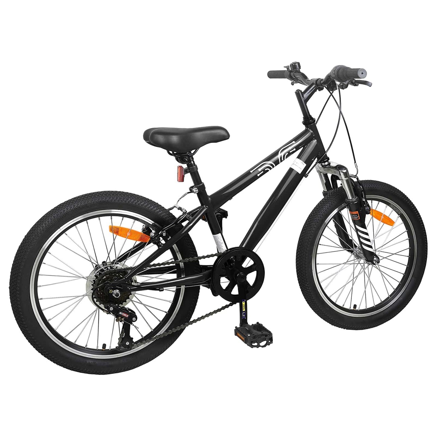 Kids Mountain Bike 20 Zoll 6-Speed für 5-8 Jahre alt Schwarz