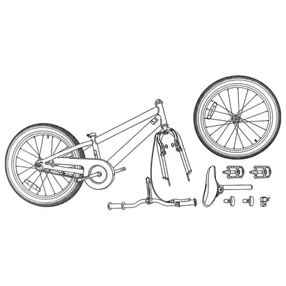 Mountain bike da 20 pollici a 6 velocità per bambini dai 5 agli 8 anni, bianca