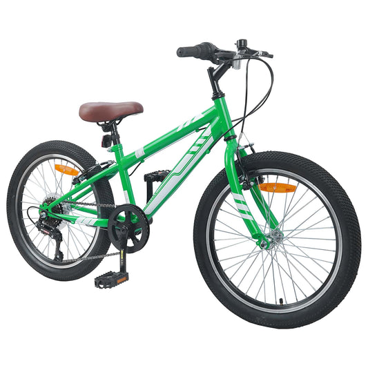 Mountain bike da 24 pollici a 6 velocità per bambini dagli 8 ai 12 anni, verde