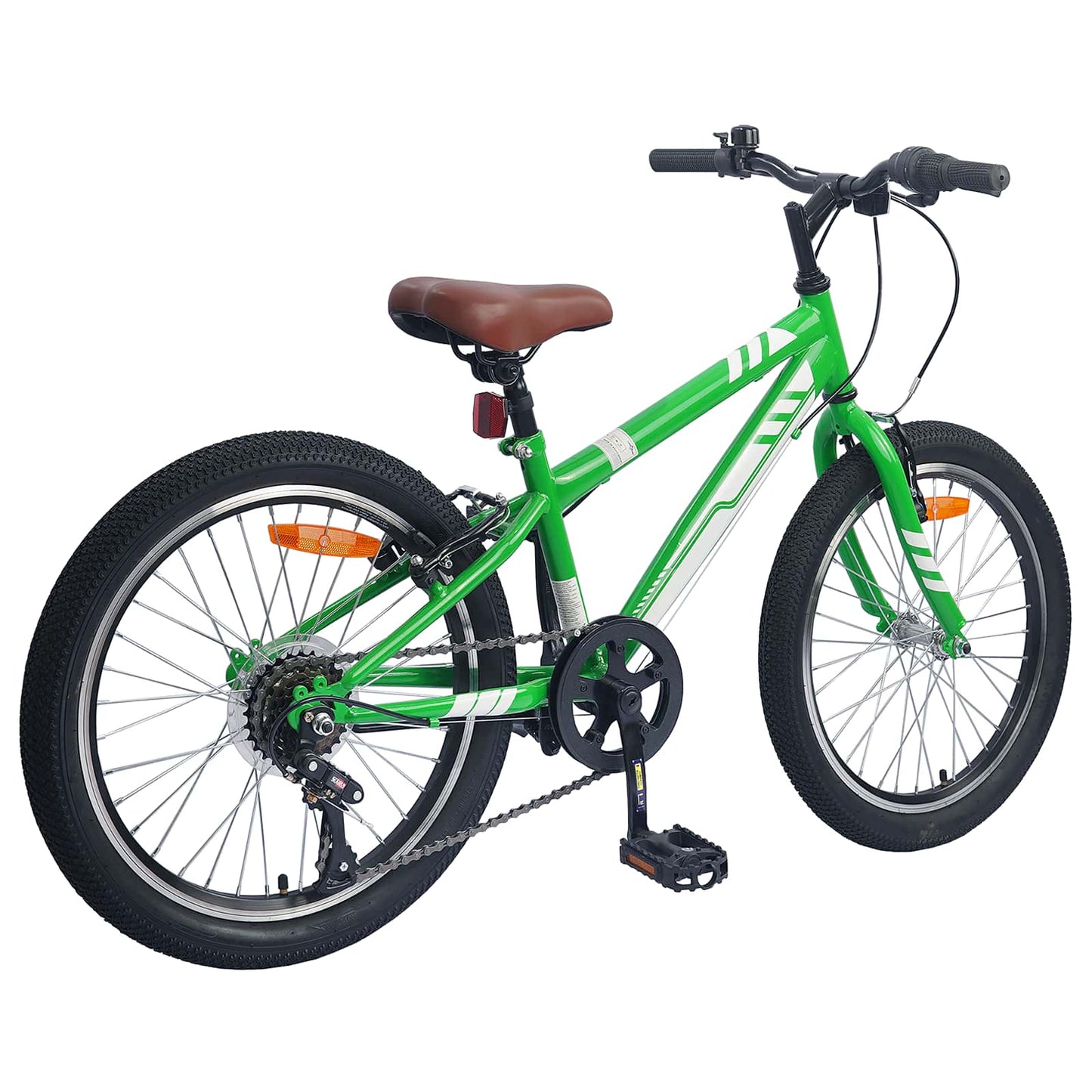 Mountain bike da 24 pollici a 6 velocità per bambini dagli 8 ai 12 anni, verde