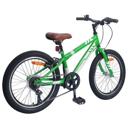 Mountain bike da 24 pollici a 6 velocità per bambini dagli 8 ai 12 anni, verde