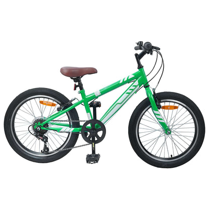 Mountain bike da 24 pollici a 6 velocità per bambini dagli 8 ai 12 anni, verde