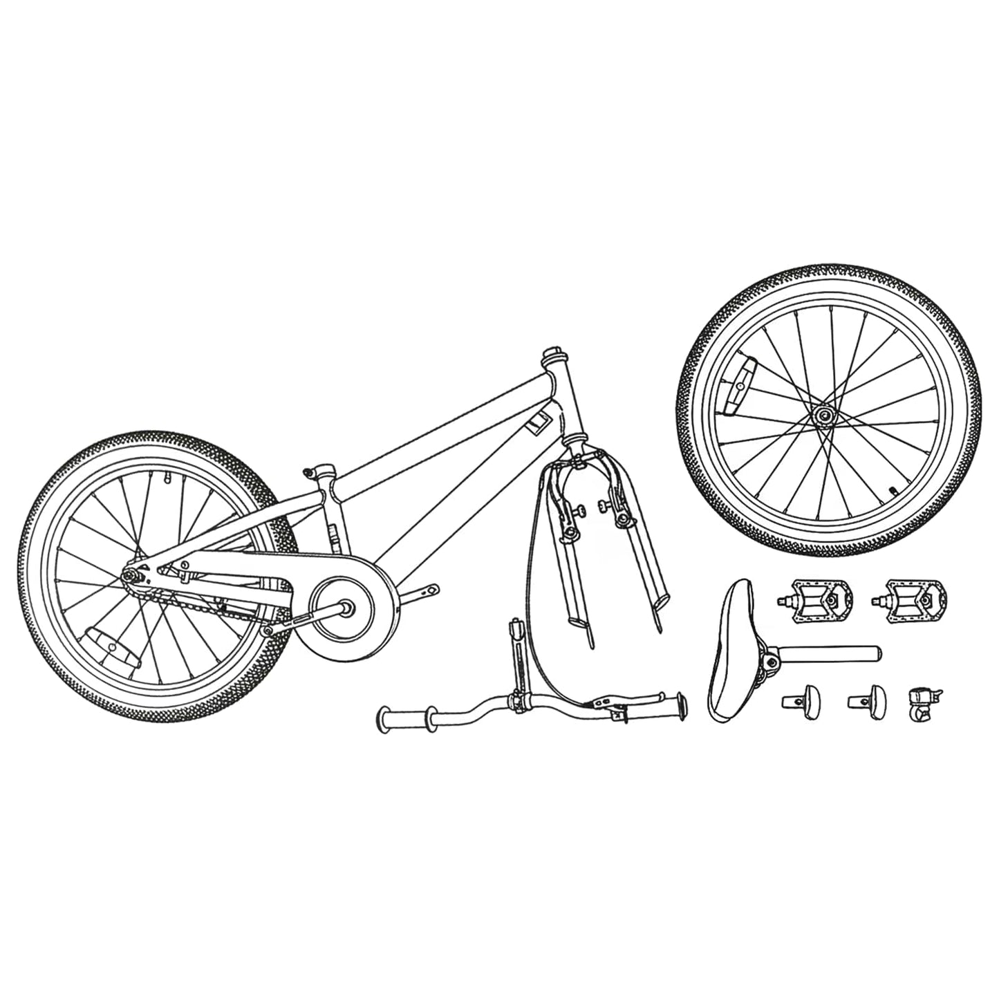 Mountain bike da 20 pollici a 6 velocità per bambini dai 5 agli 8 anni, nera