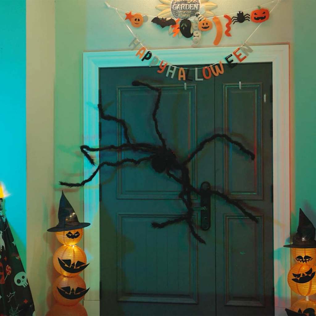 Decorazione ragno di Halloween 6 pezzi Nero 75 cm