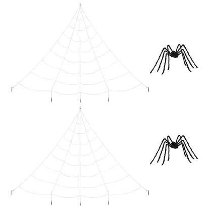 Halloween-Spinnendekoration mit Netzen 2 pcs Schwarz und Weiß