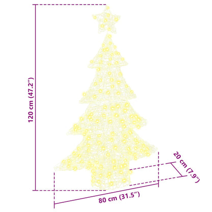 Weihnachtsbaum mit 100 LEDs Warmweiß 120 cm Acryl