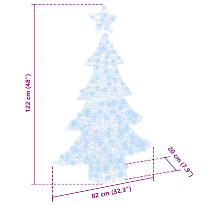 Weihnachtsbaum mit 100 LEDs Kaltweiß 122 cm Acryl