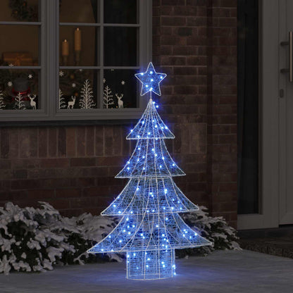 Albero di Natale con 100 LED blu, 122 cm, acrilico