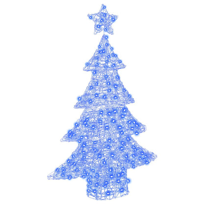 Albero di Natale con 100 LED blu, 120 cm, acrilico