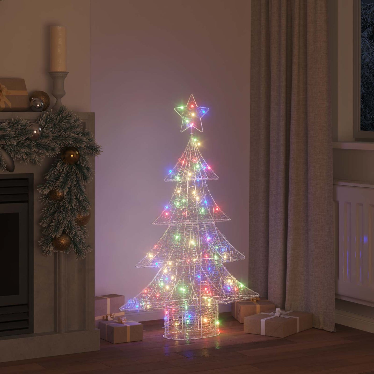 Weihnachtsbaum mit 100 LEDs Mehrfarbig 120 cm Acryl
