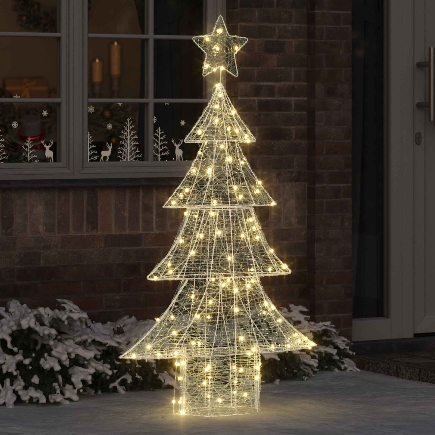 Weihnachtsbaum mit 160 LEDs Warmweiß 150 cm Acryl