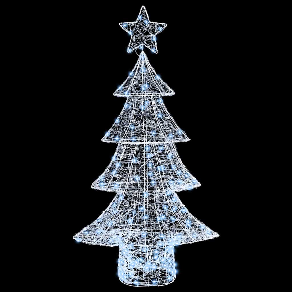Weihnachtsbaum mit 160 LEDs Kaltweiß 151 cm Acryl