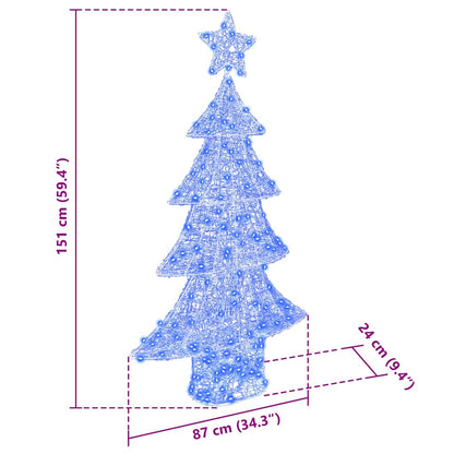 Weihnachtsbaum mit 160 LEDs Blau 150 cm Acryl