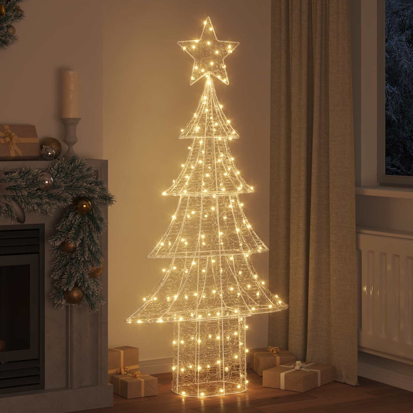 Weihnachtsbaum mit 240 LEDs Warmweiß 180 cm Acryl
