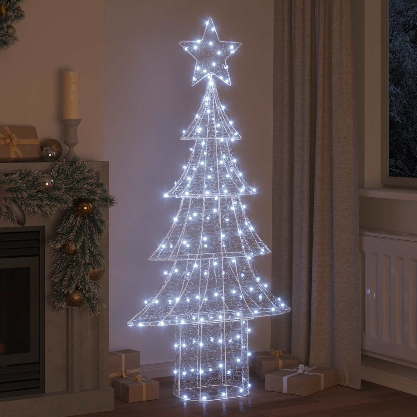 Weihnachtsbaum mit 240 LEDs Kaltweiß 180 cm Acryl