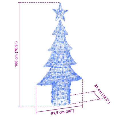Weihnachtsbaum mit 240 LEDs Blau 180 cm Acryl