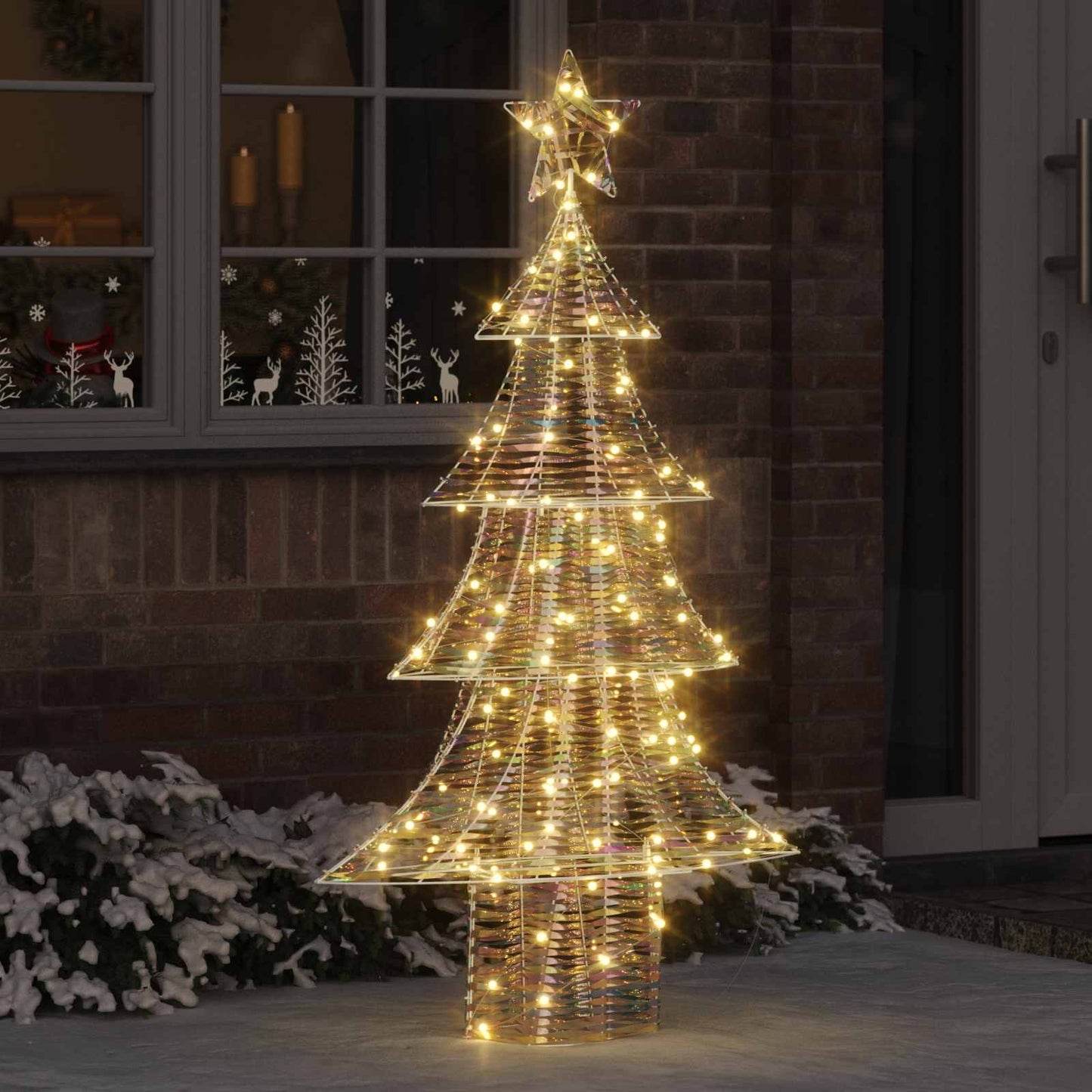 Weihnachtsbaum mit 160 LEDs Warmweiß 150 cm PET