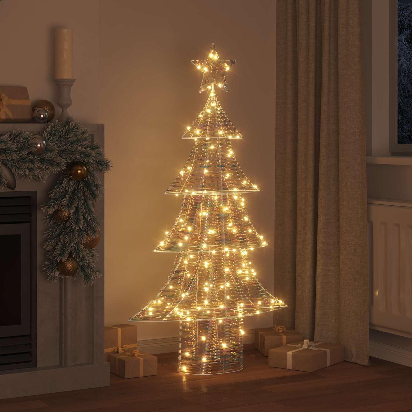 Weihnachtsbaum mit 160 LEDs Warmweiß 150 cm PET