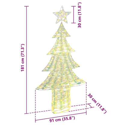 Weihnachtsbaum mit 240 LEDs Warmweiß 181 cm PET
