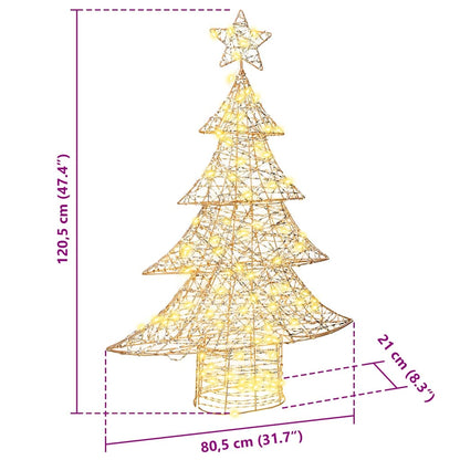 Weihnachtsbaum mit 120 LEDs Warmweiß 120,5 cm PET