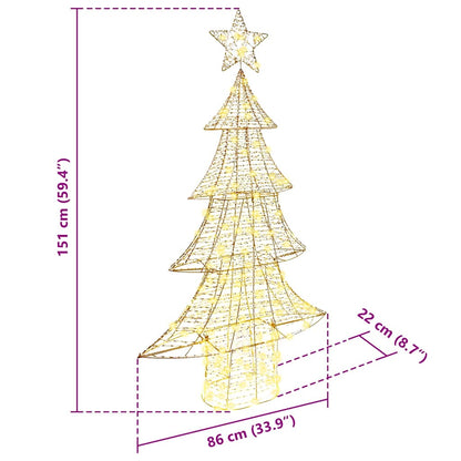 Weihnachtsbaum mit 160 LEDs Warmweiß 150 cm PET
