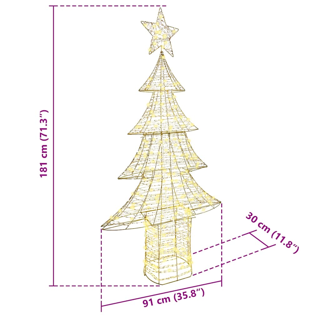Weihnachtsbaum mit 240 LEDs Warmweiß 181 cm PET