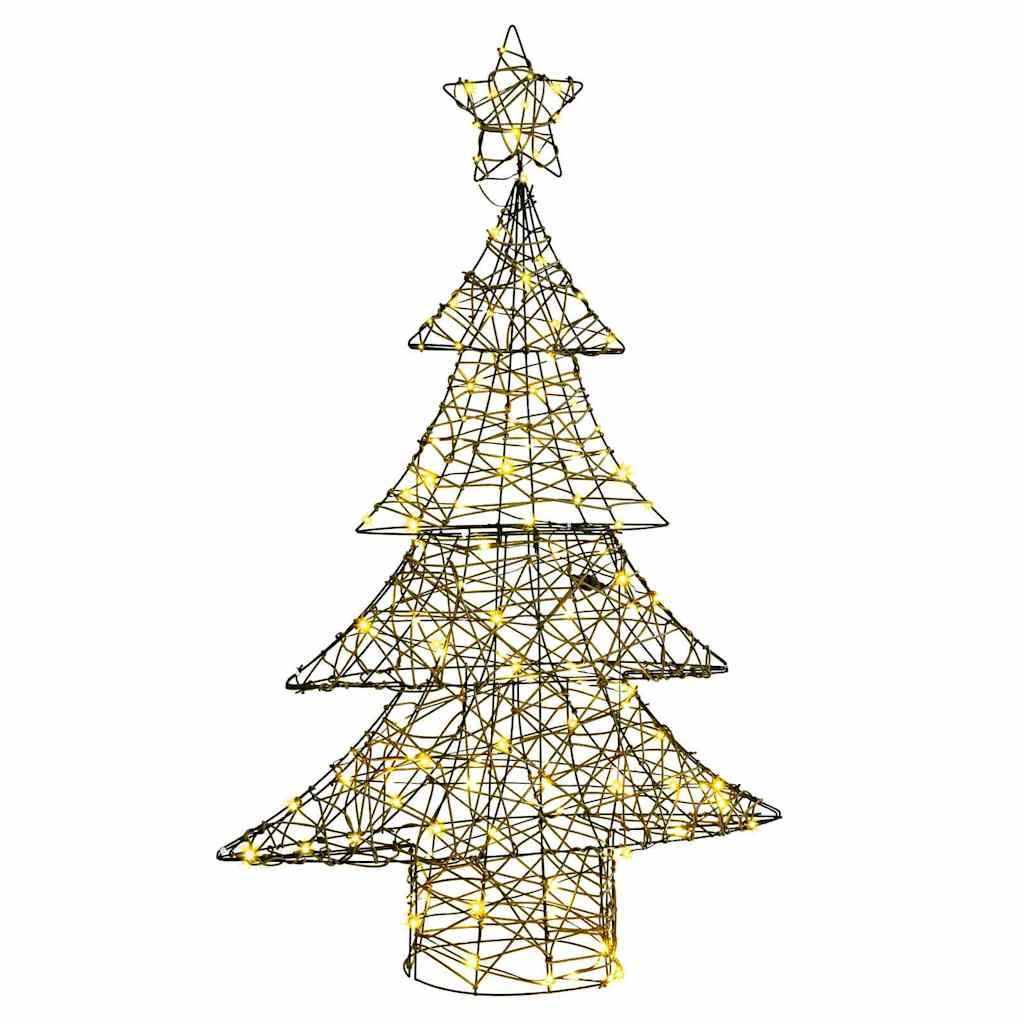 Weihnachtsbaum mit 120 LEDs Warmweiß 120 cm Rattan
