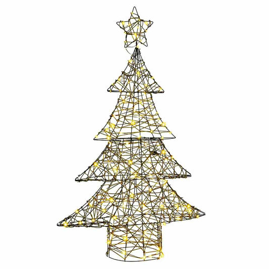 Weihnachtsbaum mit 120 LEDs Warmweiß 120 cm Rattan