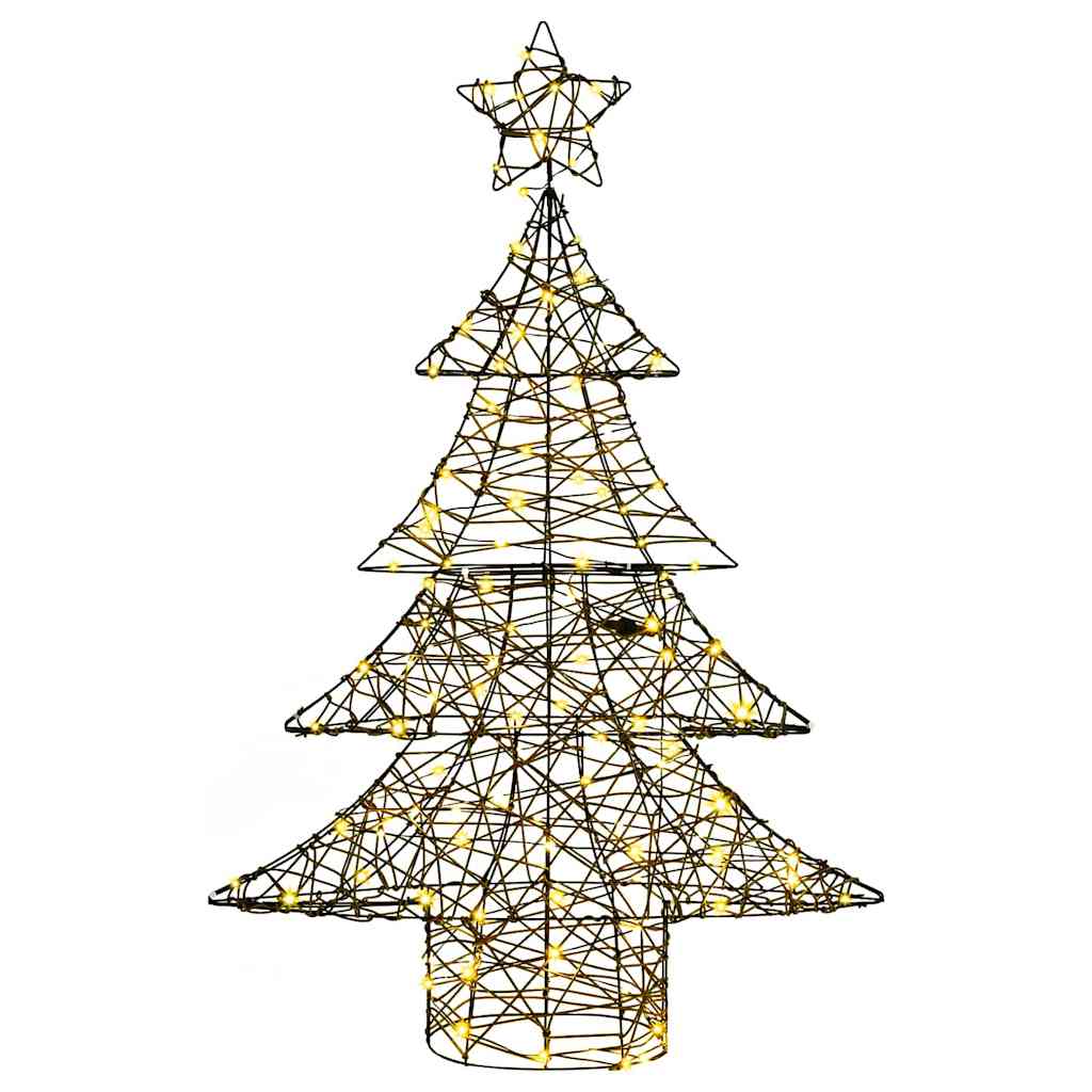 Weihnachtsbaum mit 120 LEDs Warmweiß 120 cm Rattan