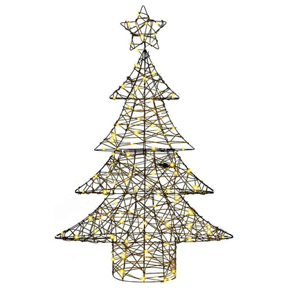 Weihnachtsbaum mit 120 LEDs Warmweiß 120 cm Rattan