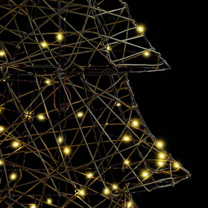 Weihnachtsbaum mit 240 LEDs Warmweiß 180 cm Rattan