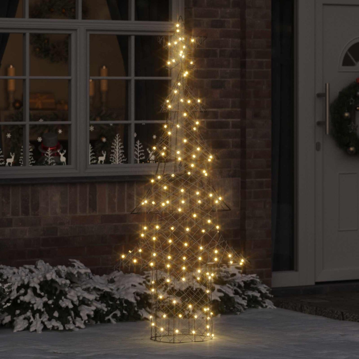Weihnachtsbaum mit 240 LEDs Warmweiß 180 cm Rattan
