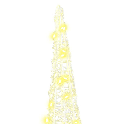 Albero di Natale con 90 LED, 3 pezzi, bianco caldo, 20 x 20 x 80 cm, acrilico