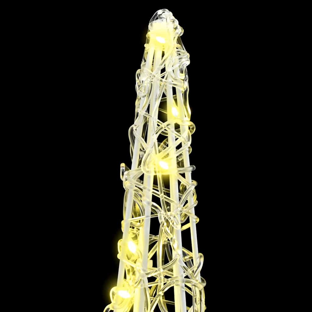 Albero di Natale con 90 LED, 3 pezzi, bianco caldo, 20 x 20 x 80 cm, acrilico