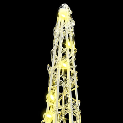 Albero di Natale con 90 LED, 3 pezzi, bianco caldo, 20 x 20 x 80 cm, acrilico