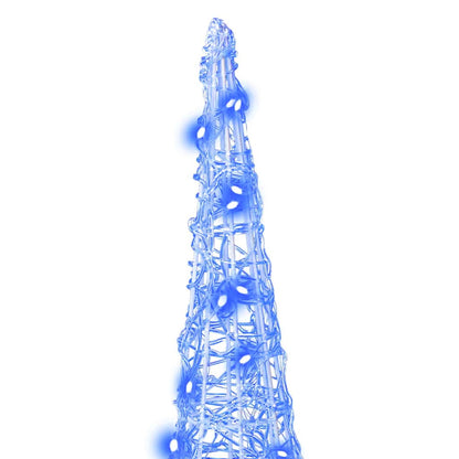 Albero di Natale con 90 LED, 3 pezzi, blu, 20 x 20 x 80 cm, acrilico