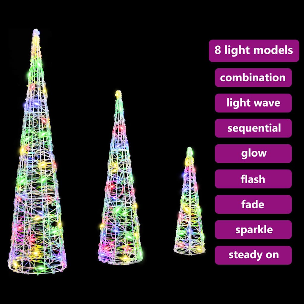 Weihnachtsbaum 3 pcs Mehrfarbig 20 x 20 x 80 cm Acryl