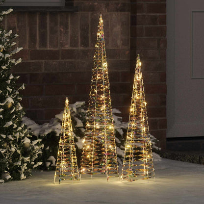 Weihnachtsbaum mit 90 LEDs 3 pcs Warmweiß 20 x 20 x 80 cm PET