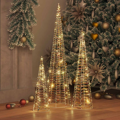Weihnachtsbaum mit 90 LEDs 3 pcs Warmweiß 20 x 20 x 80 cm PET
