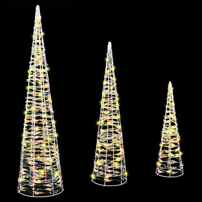 Weihnachtsbaum mit 90 LEDs 3 pcs Warmweiß 20 x 20 x 80 cm PET