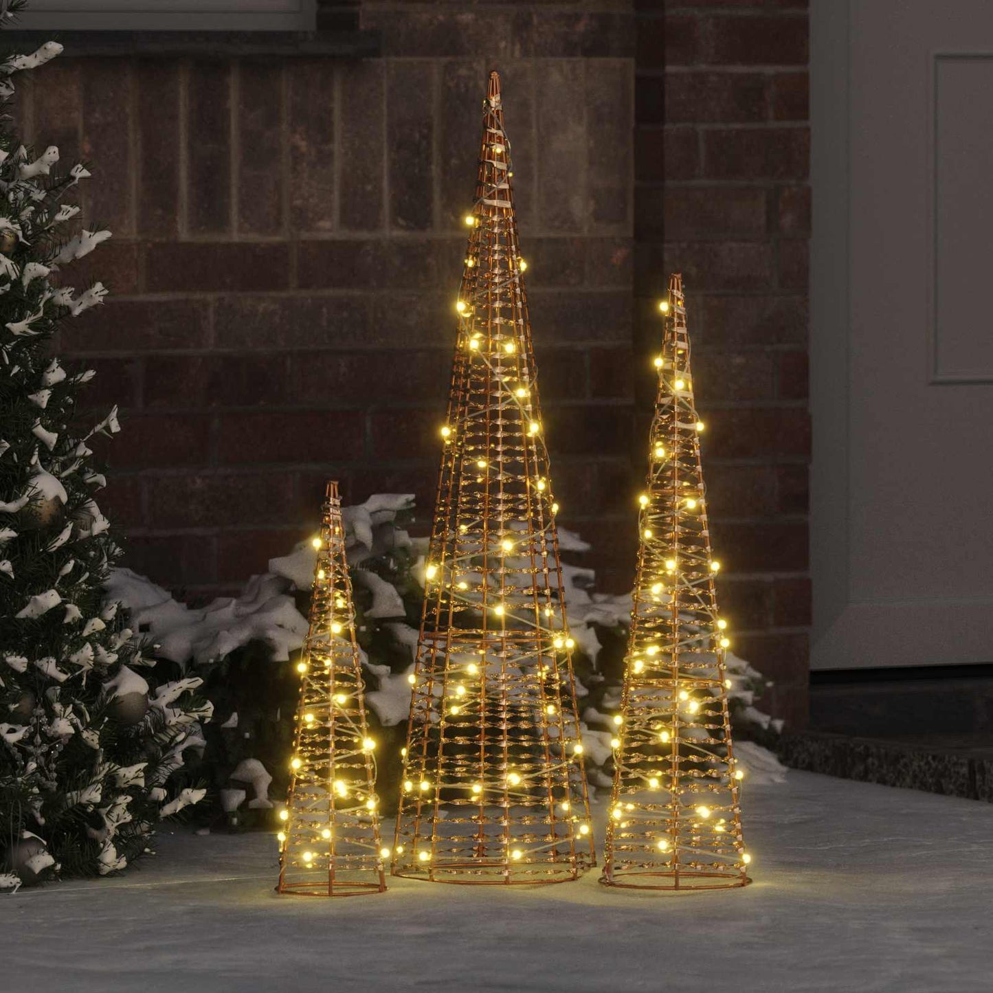 Weihnachtsbaum mit 90 LEDs 3 pcs Warmweiß 20 x 20 x 80 cm PET